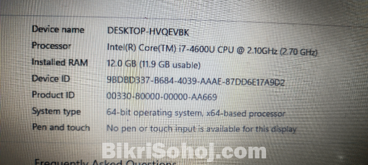 Hp Elitebook Folio 9480m Core i7 4th Gen